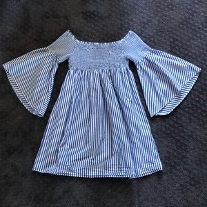 Zara Striped Off thé Shoulder Mini Dress